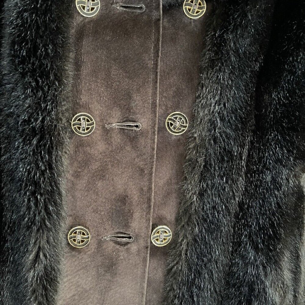 Lykafur Brown Faux Fur Coat for Women Vintage Tissavel France - Sz M w/S… - Picture 13 of 15